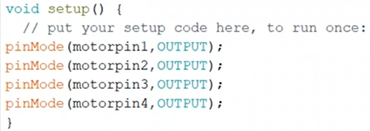 Initializing-the-motor-pins-as-output-pins